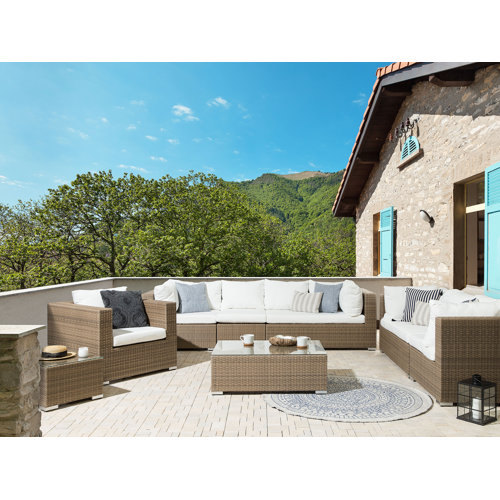 Garten Living 8Sitzer LoungeSet Mujde aus Polyrattan mit Polster
